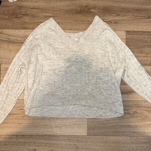 Cozy Gray V-Neck Sweater